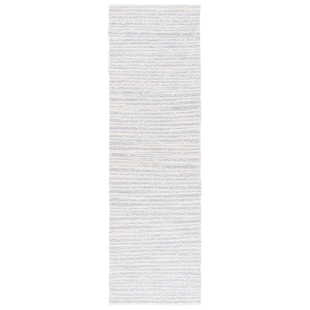 Renewal 2 ft. x 8 ft. Light Blue/Ivory Abstract Striped Runner Rug