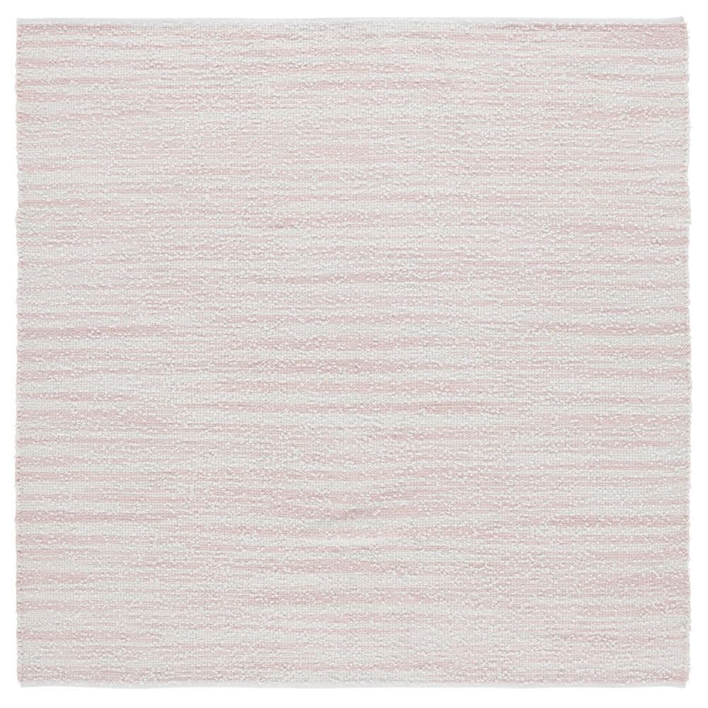 Renewal 6 ft. x 6 ft. Pink/Ivory Abstract Striped Square Area Rug