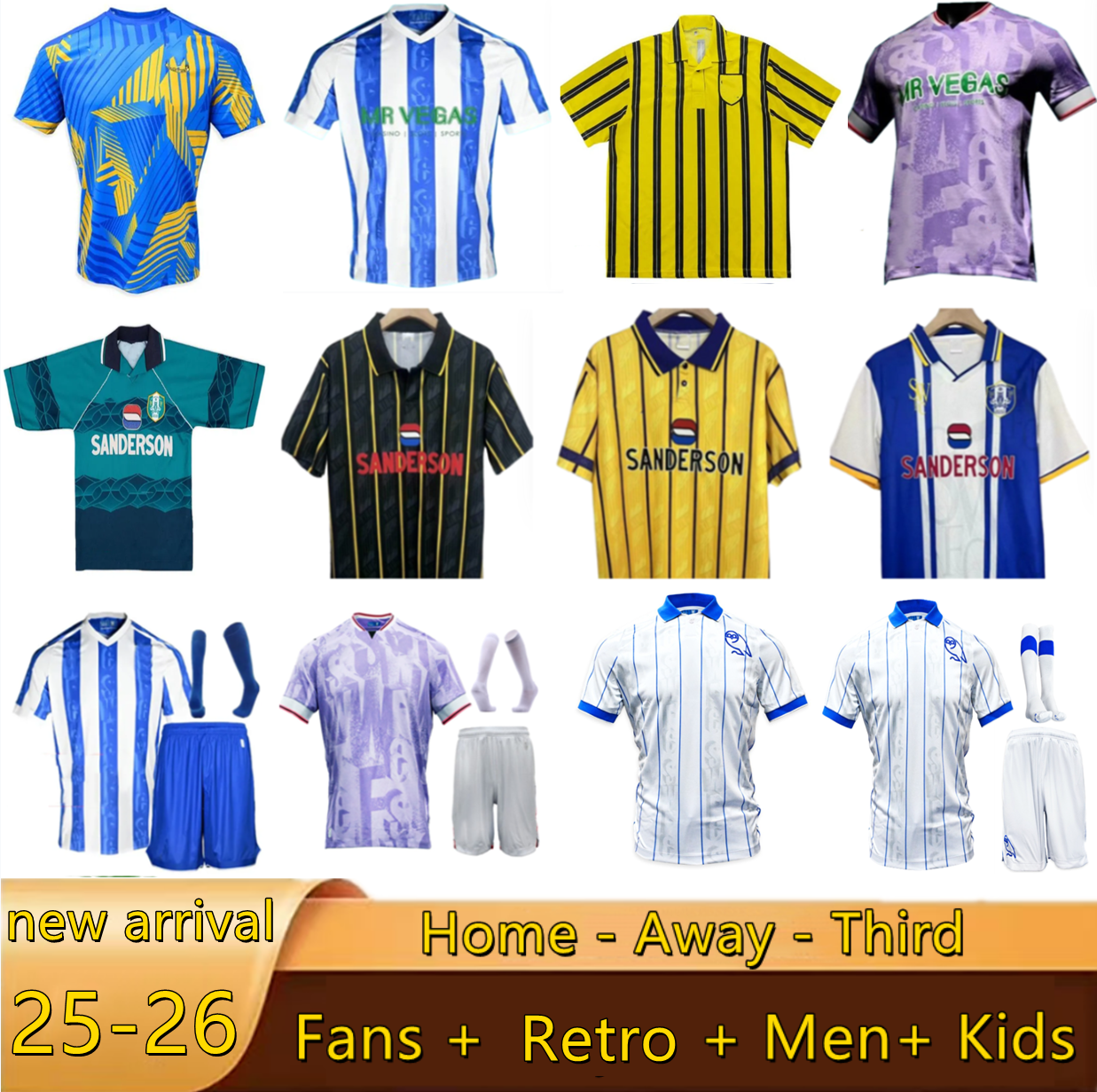 S-4XL 25 26 Sheffields Wednesdays soccer jersey BANNAN Vaulks Callum ADENIRAN UGBO FAMEWO 93 94 95 96 retro Michael Smith Paterson Tyreeq Bakinson M