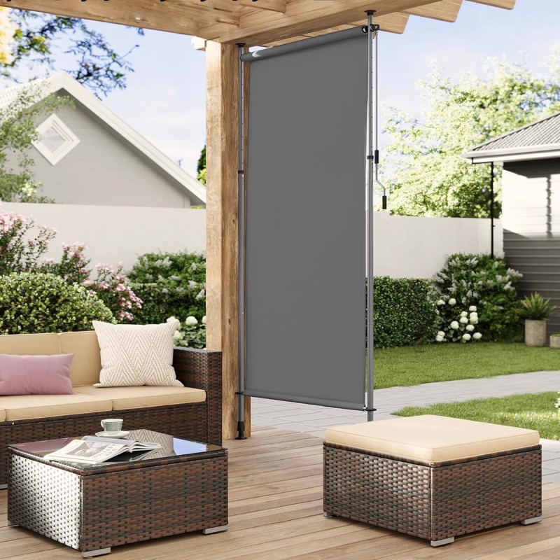 Self-made soft curtain screen with retractable light-blocking function, adjustable office and living room partition to block the outdoor courtyard