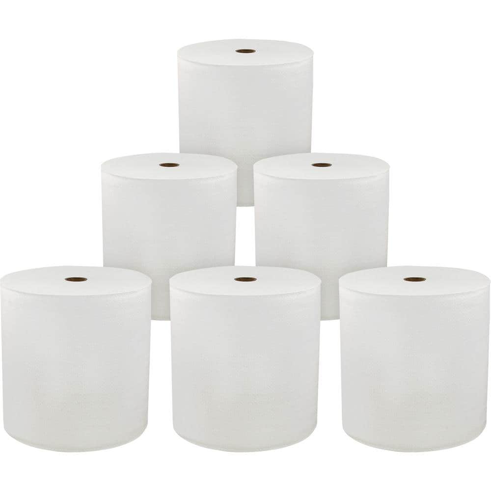 Solutions White Hardwound 1-Ply Paper Towel Roll (850 ft. Per Non-Perforated Roll, 6-Rolls Per Case)
