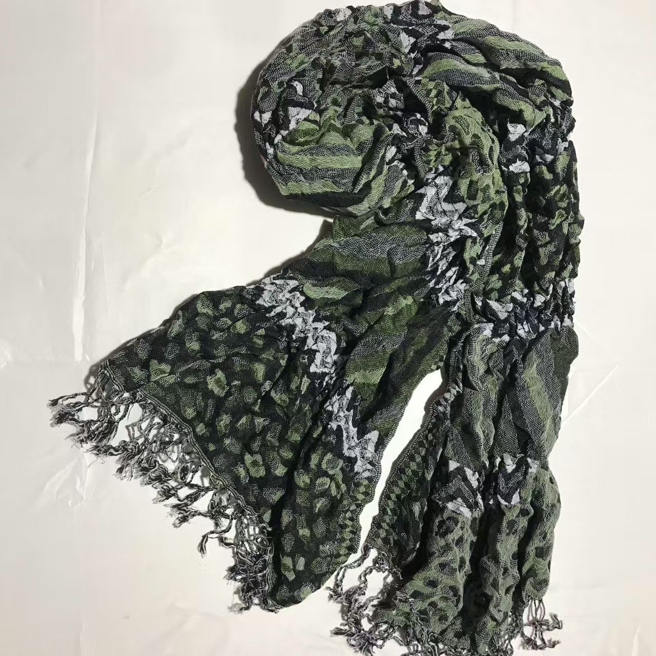 T515 pleated ruffled spring and autumn winter scarf wasteland style dopamine stretch cotton