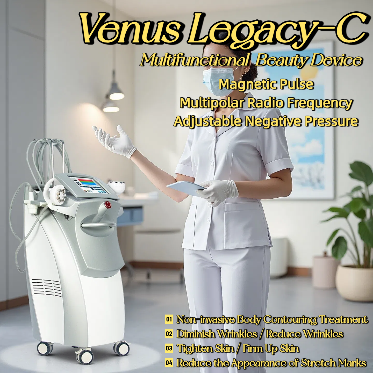 The Best VENUS LEGA-C 4D Technology Multi-stage Radio Frequency Reduce Wrinkles Tighten Skin Reduce Fat Restore Postpartum Body And Fade Stretch Mar