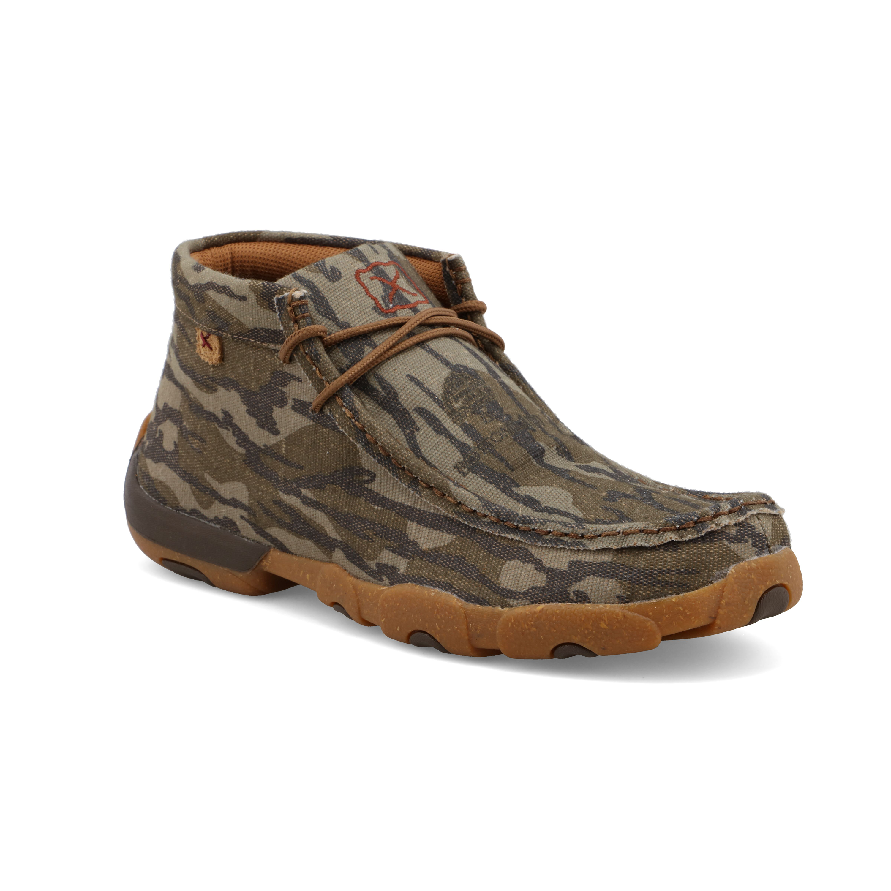 Twisted X ecoTWX Chukka Driving Mocs for Men - Mossy Oak Original Bottomland - 10.5M