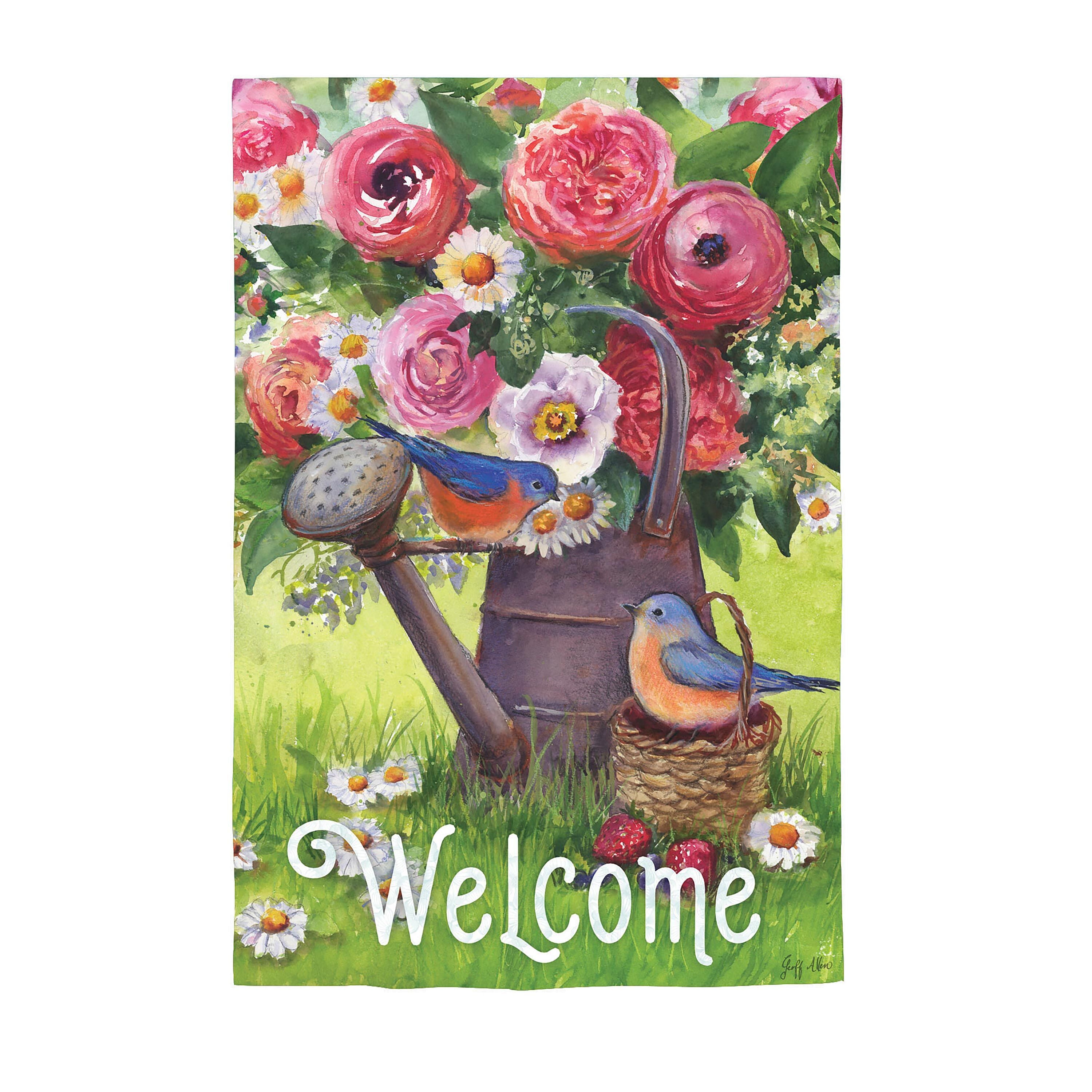 Watering Can Suede House Flag