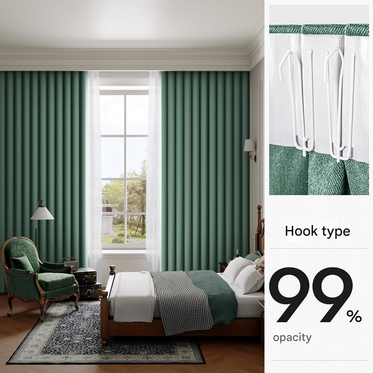 YL-36730 punch-free sunshade curtains, fully blackout curtains, finished curtains, strong blackout and heat insulation floating curtains, blackout c