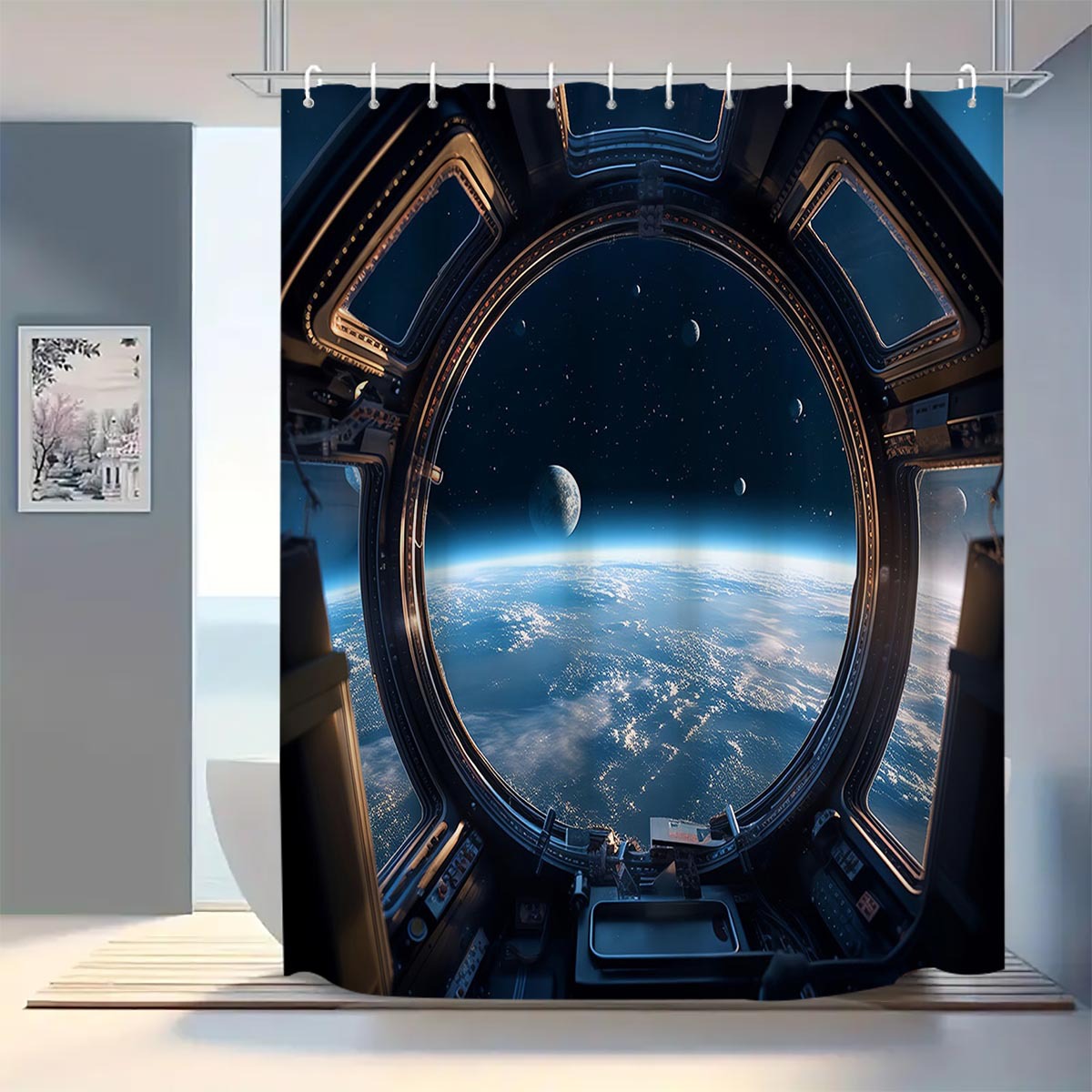 YL-37784 Checkered Waterproof Shower Curtain, Anti-mildew Bathroom Toilet Shower Separator Curtain