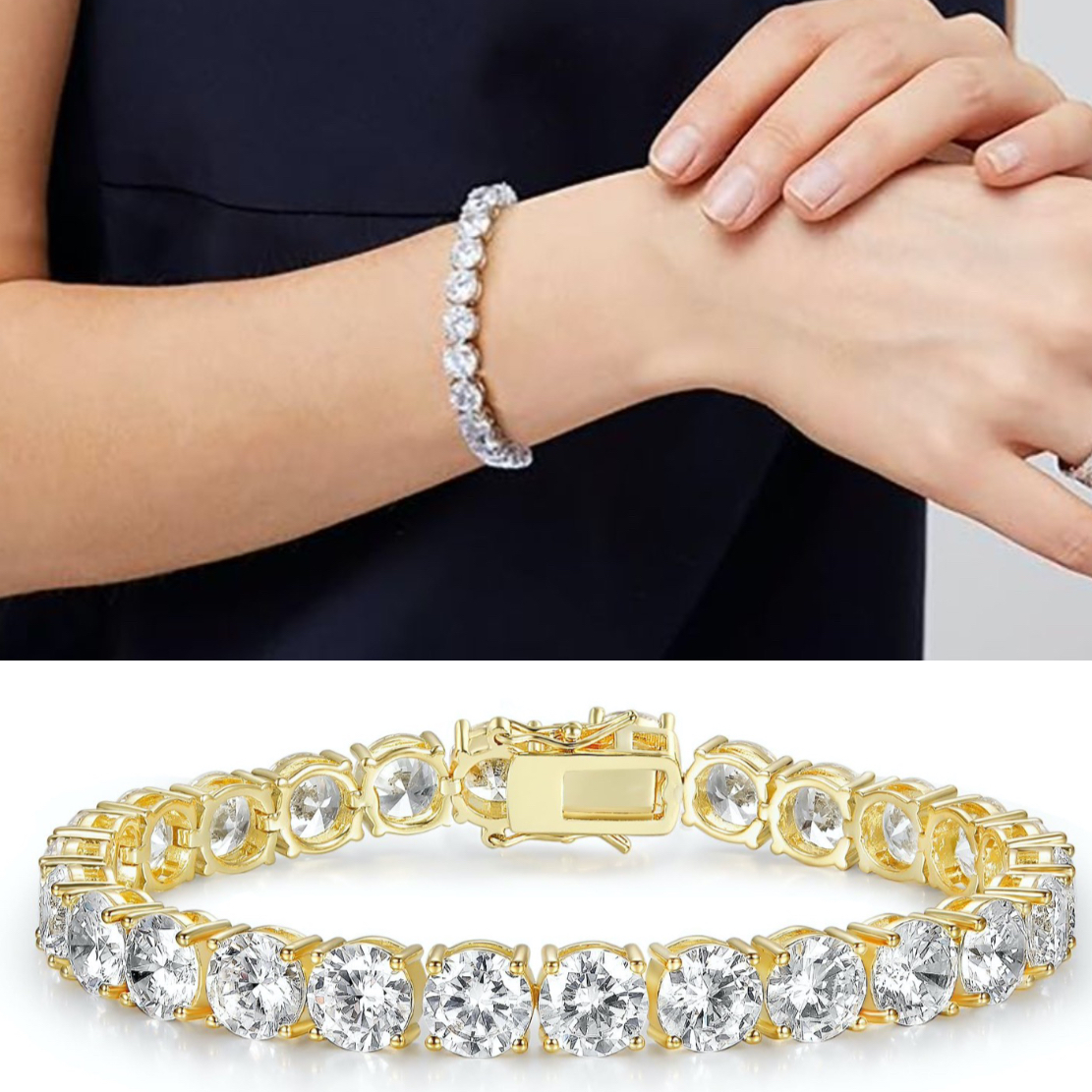 bracelet designer women jewelry noble tennis bracelet Business Formal designer for women Stainless Steel 6/7mm wide bling diamond bracelets 18k gold