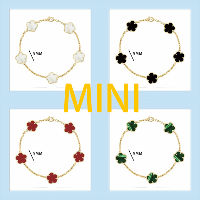 clover bracelet jewlery designer for women mini 9mm charm bracelet designer jewelry women 925 sterling silver jewelry flower bracelet 5 flower brace