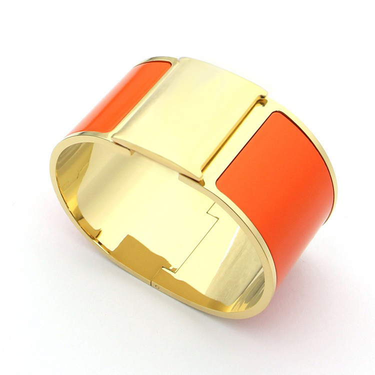 designer bracelet women gold jewelry luxury bracelet 33mm Enamel Red white stainless steel jewlery Hiphop Big Size 17 bangle bracelet jewelry design