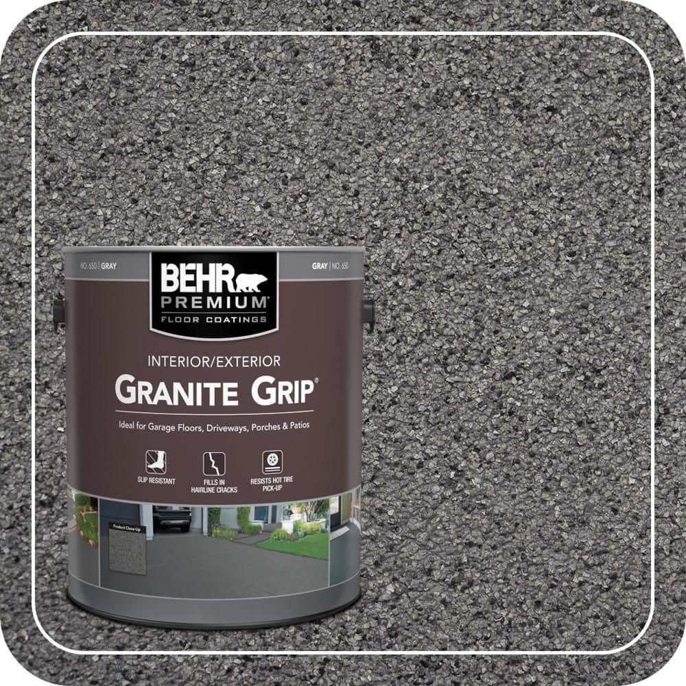 1 Gal. Gray Granite Grip Decorative Flat Interior/Exterior Concrete Floor Coating