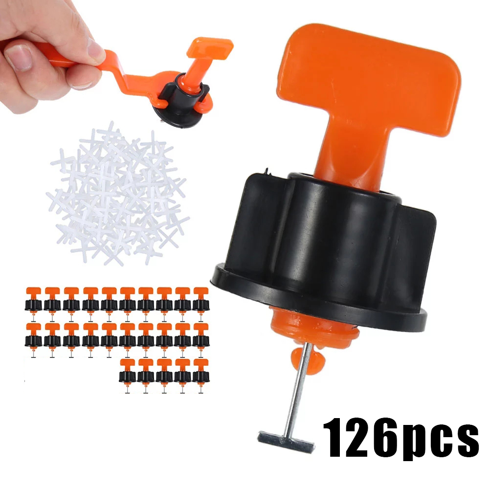 126 Pcs Tile Spacers Level Wedges Leveler Flooring Wall Tile Spacer Leveling System Leveler Locator Spacers Leveler Laying Tool