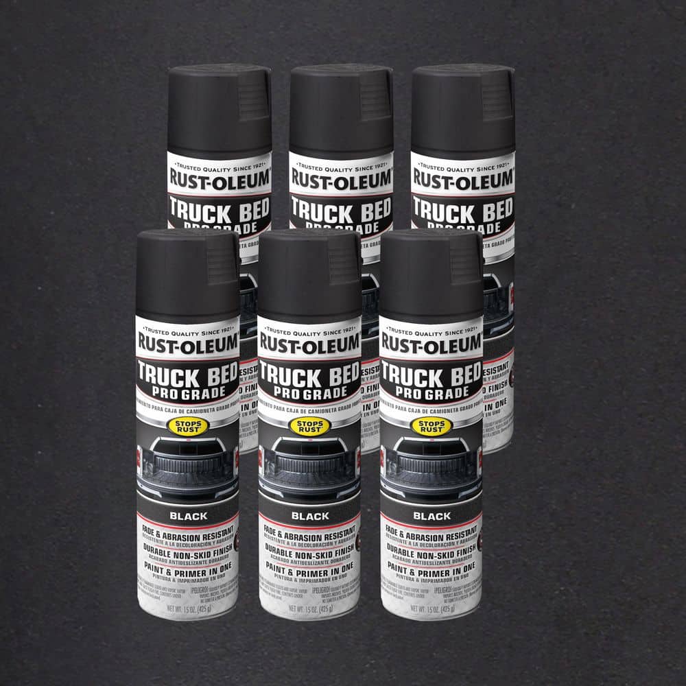 15 oz. Professional Grade Black Truck Bed Coating Spray Paint & Primer in One (6-Pack)