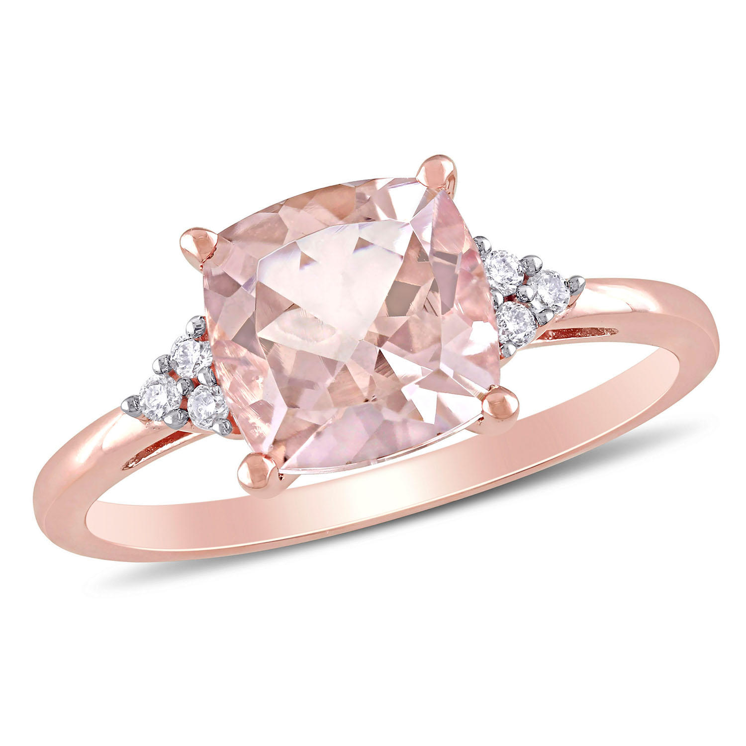2.00 ct. Morganite and Diamond Accent Cocktail Ring in 14 KARAT ROSE GOLD 7:- 7