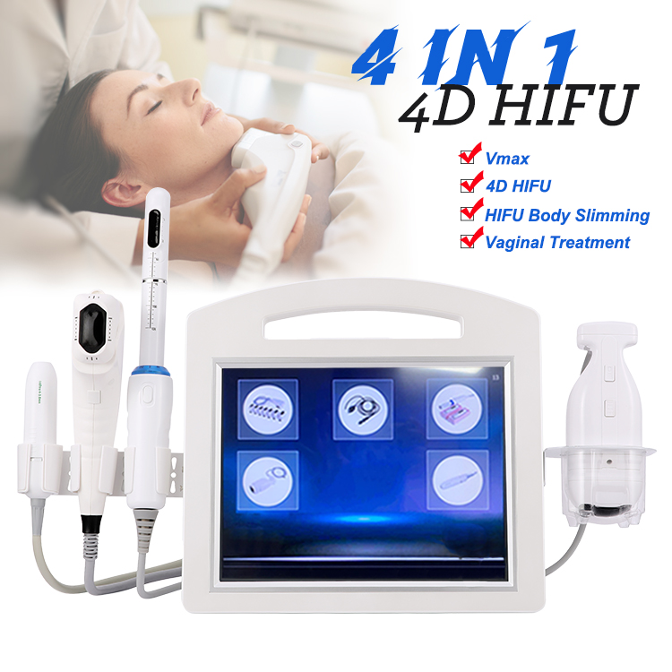 4 in 1 4D portable Vmax hifu vaginal tightening eye/neck/face lifting body slimming machine