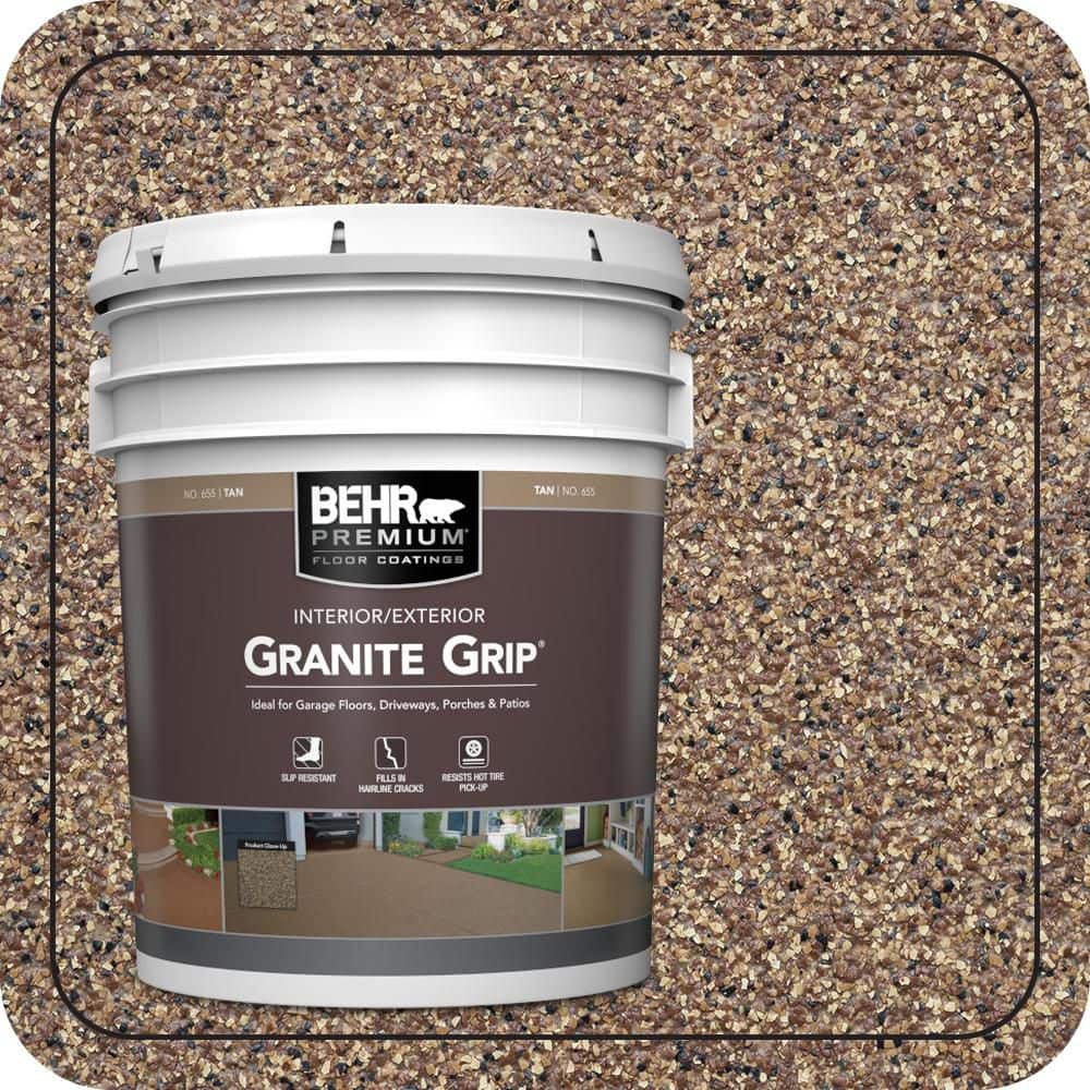 5 Gal. Tan Granite Grip Decorative Flat Interior/Exterior Concrete Floor Coating