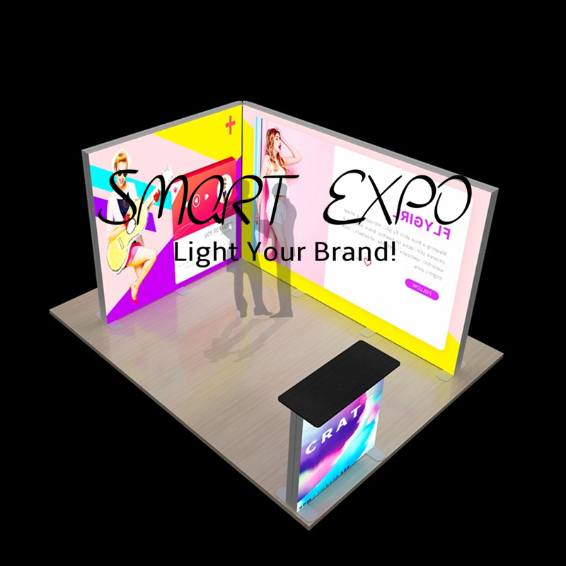 Advertising Display 3m x 6m Illuminated Trade Show Exhibition Stand with Custom Print And Travel Bag