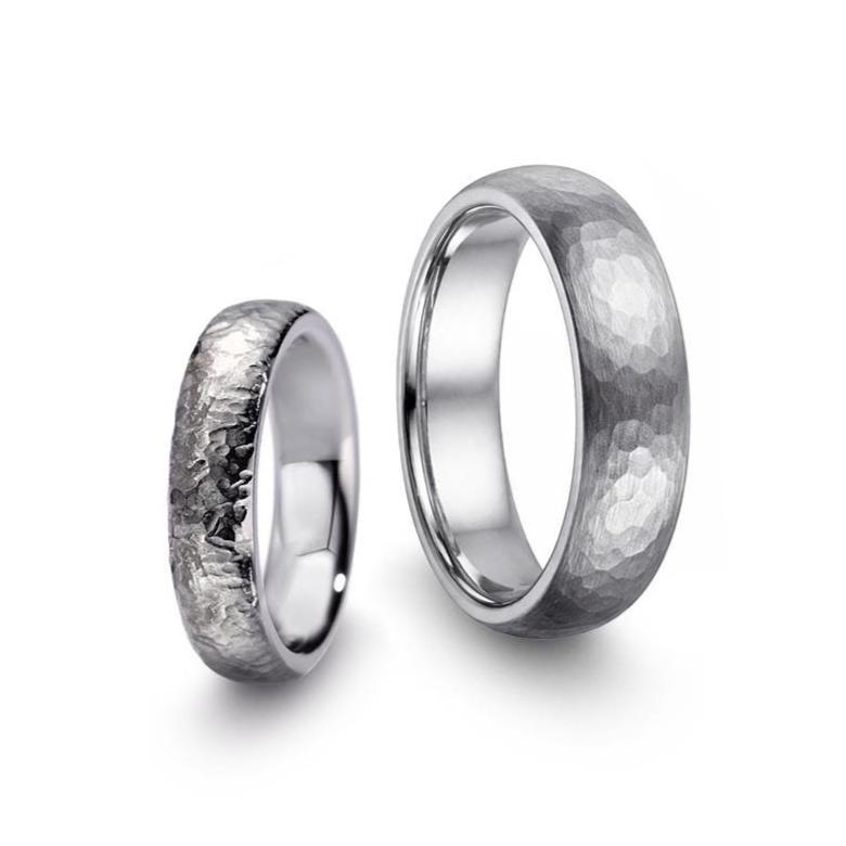 Bespoke Hammered Steel Band | Sculptural Industrial Ring 3mm To 6mm Widths Unisex Partner Jewelry Design By Taormina