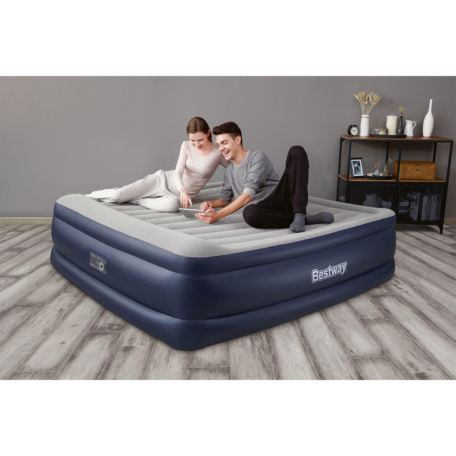 Bestway 22' King Air Mattress w/ Pump and Antimicrobial Coat