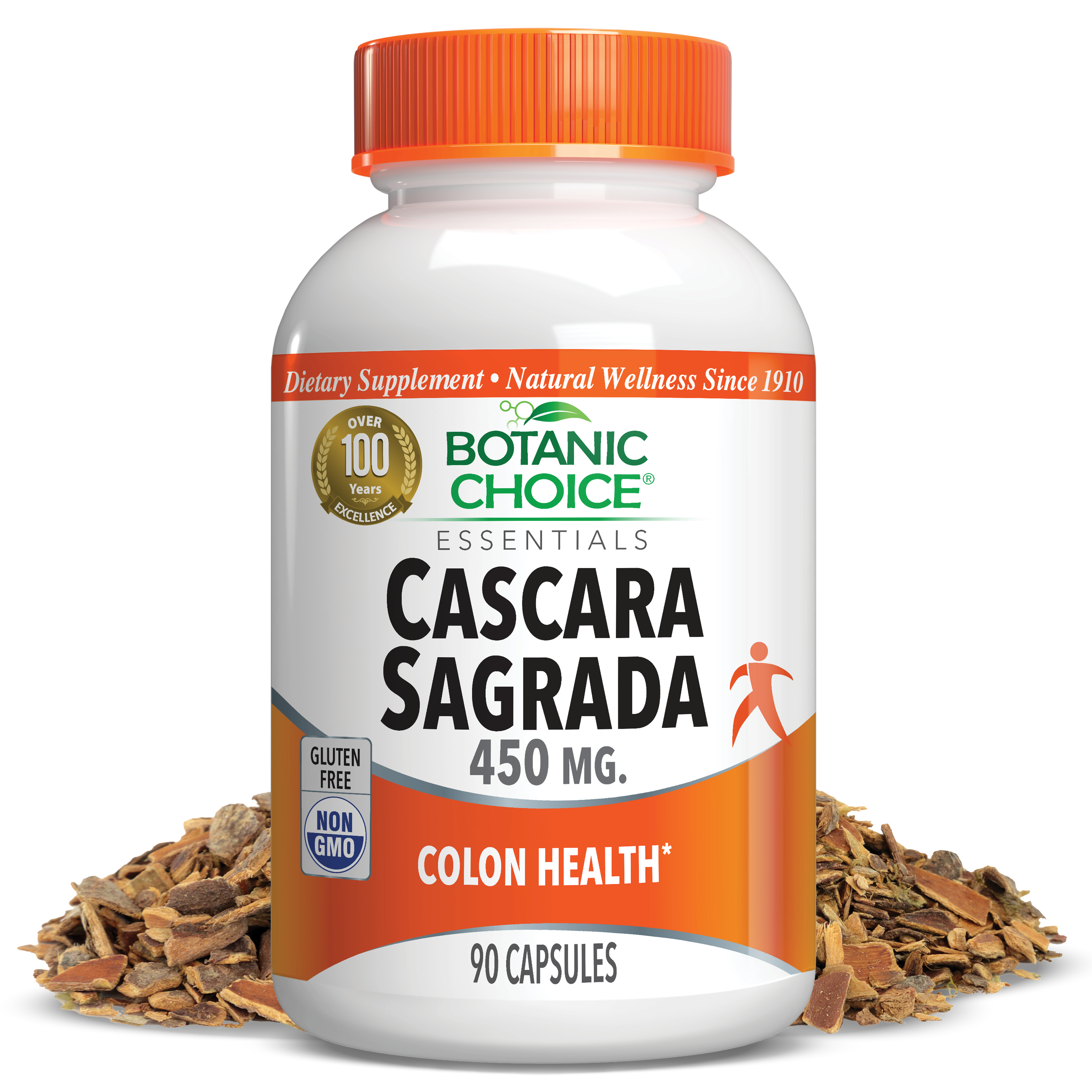 Cascara Sagrada 450 mg - Digestive Support Supplement - 90 Capsules