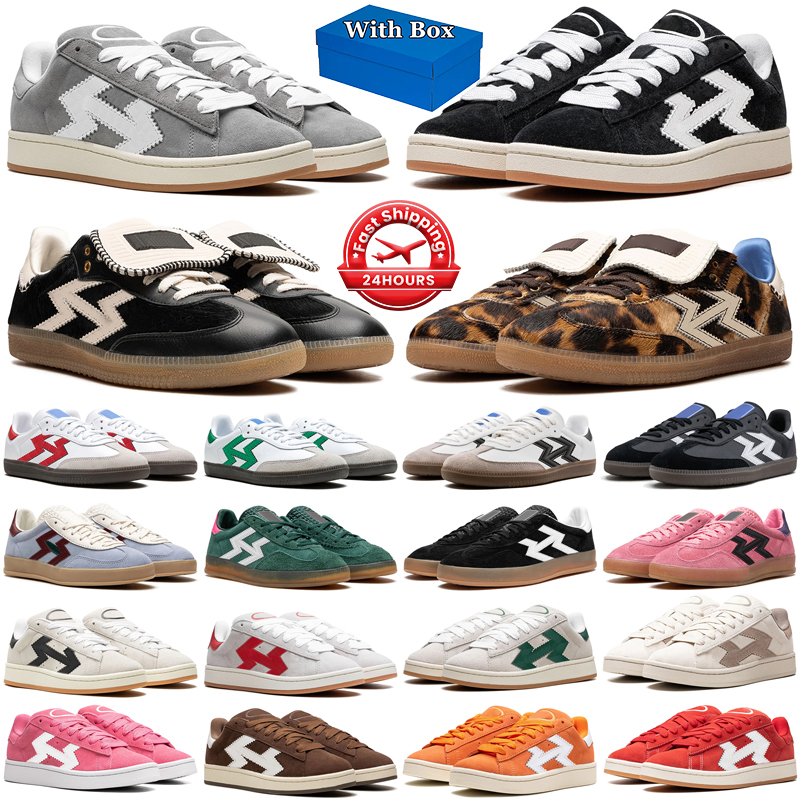 Designer shoes men women classic sneakers Core Black White Gum Pink Green Blue Red Cream suede leather mens outdoor sports trainers with box