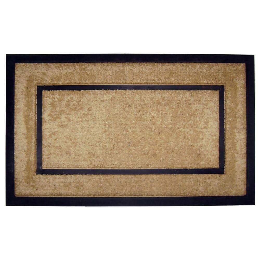 DirtBuster Single Picture Frame Black 22 in. x 36 in. Coir with Rubber Border Door Mat