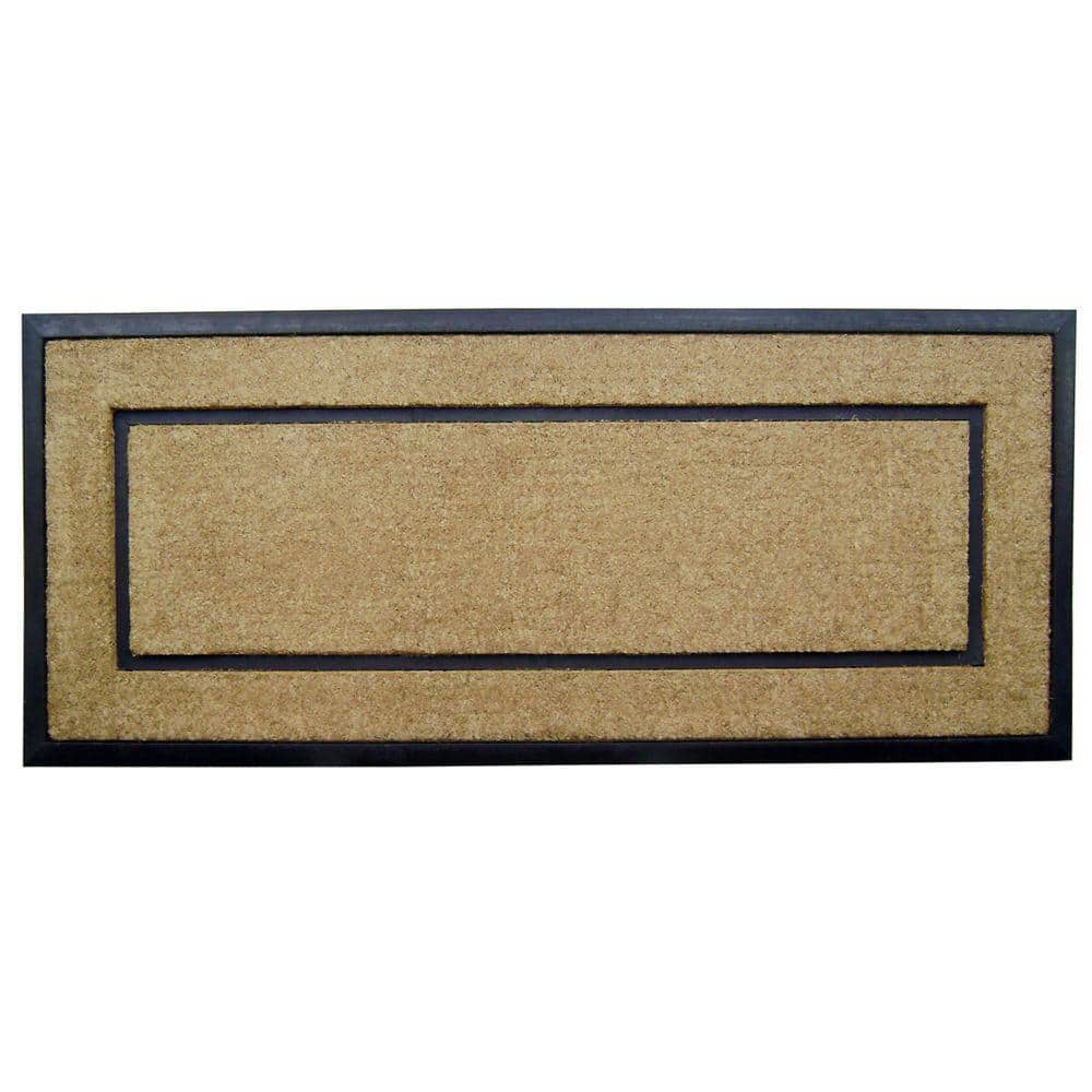 DirtBuster Single Picture Frame Black 24 in. x 57 in. Coir with Rubber Border Door Mat