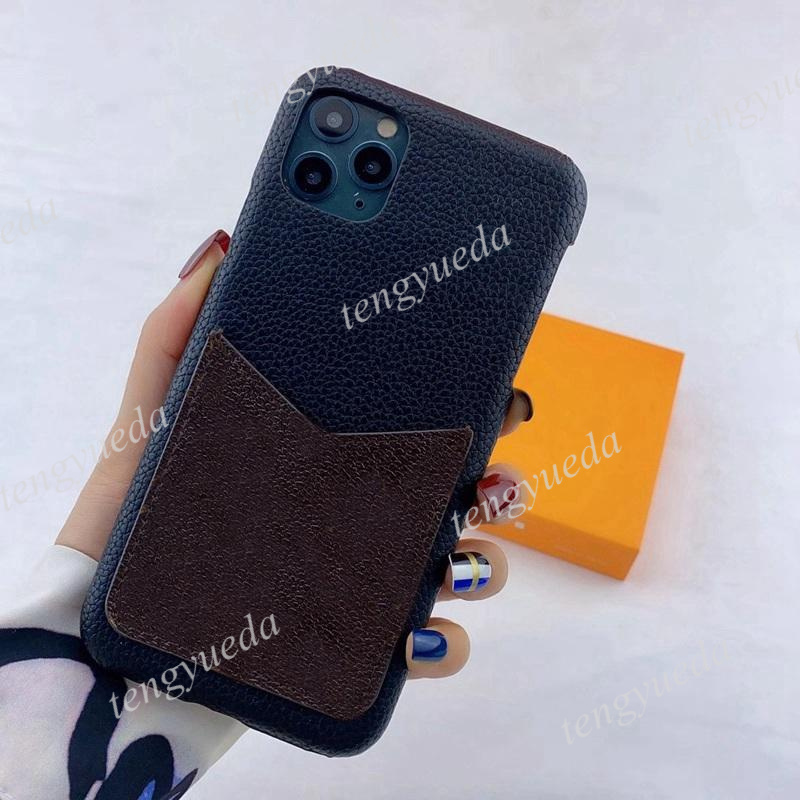 Fashion Deluxe Designer Phone Cases for iphone 17 Series 11 12 13 14 15 16 pro max Lichee Pattern Leather Card Pocket Cellphone Case Cover for Samsu