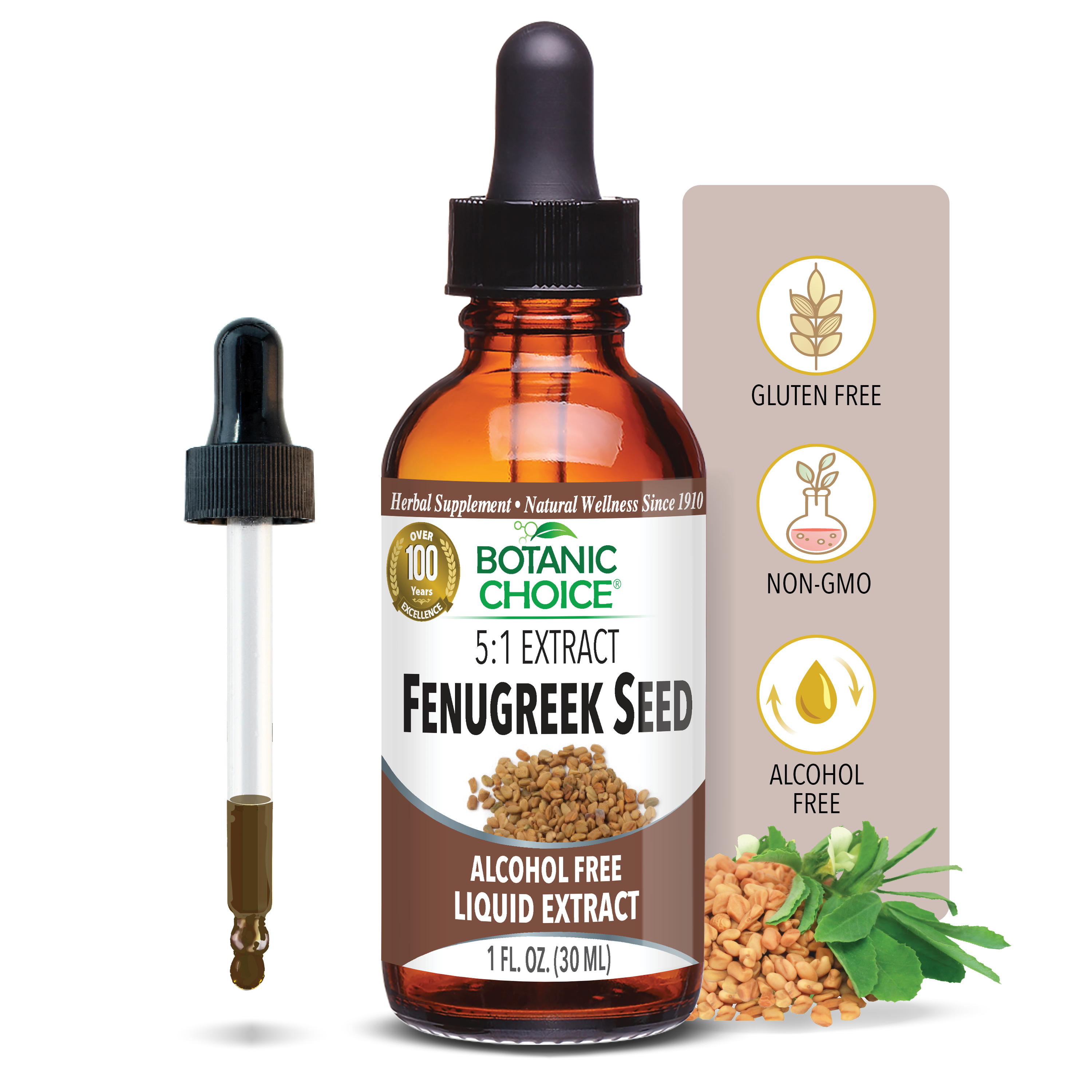 Fenugreek Seed Liquid Extract - Blood Sugar Support Supplement - 1 Oz