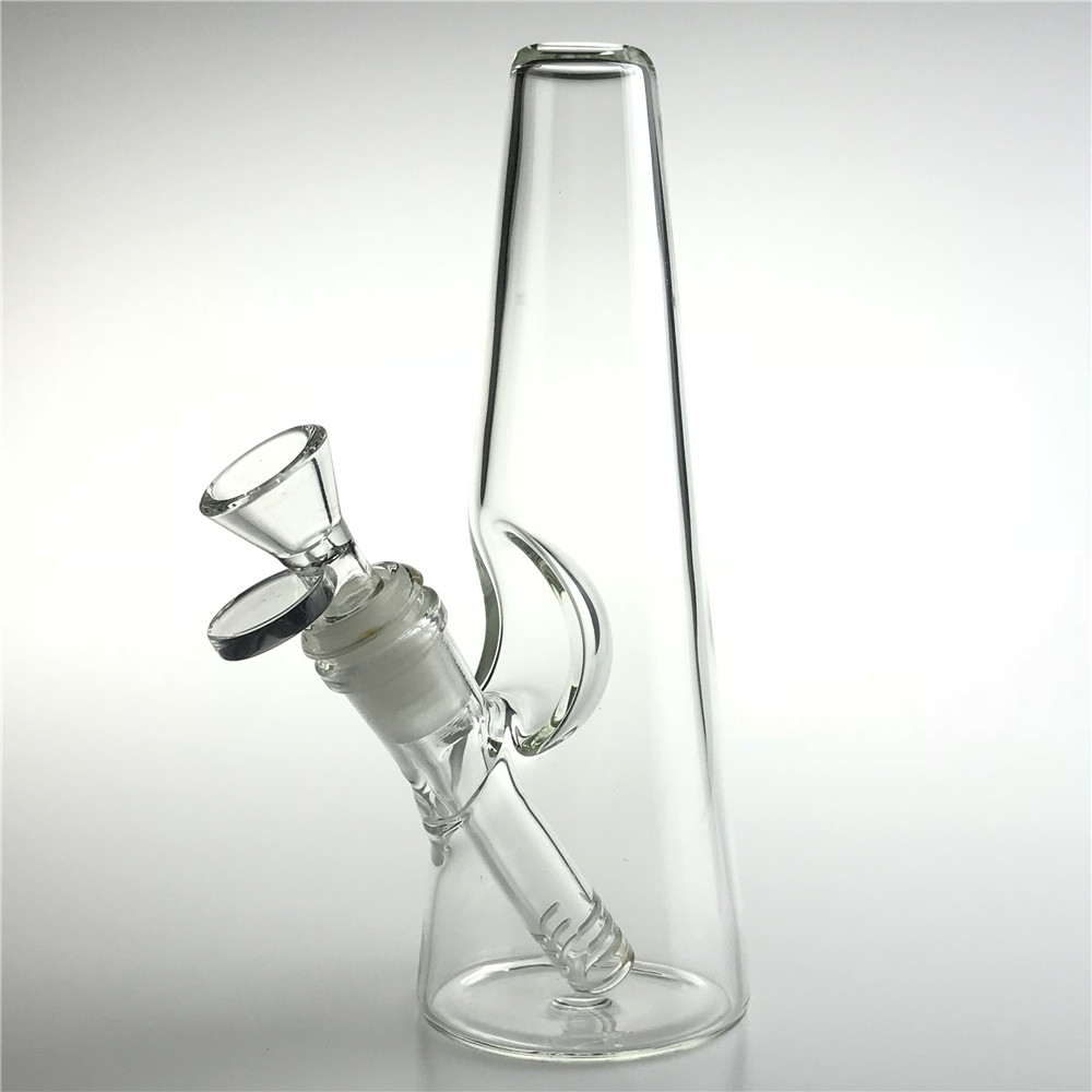 Goodsstore 7 Inch Triangle Glass Bong Water Pipes with 14mm Female Downstem Bongs Beaker Recycler Bowl Pipe for Smoking