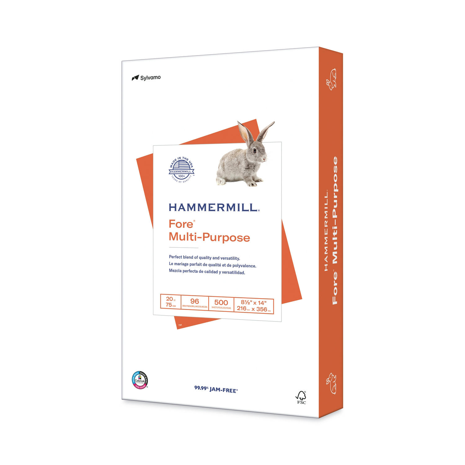 Hammermill - Fore Multipurpose Paper, 20lb, 96 Bright, 8-1/2 x 14' - 1 Ream