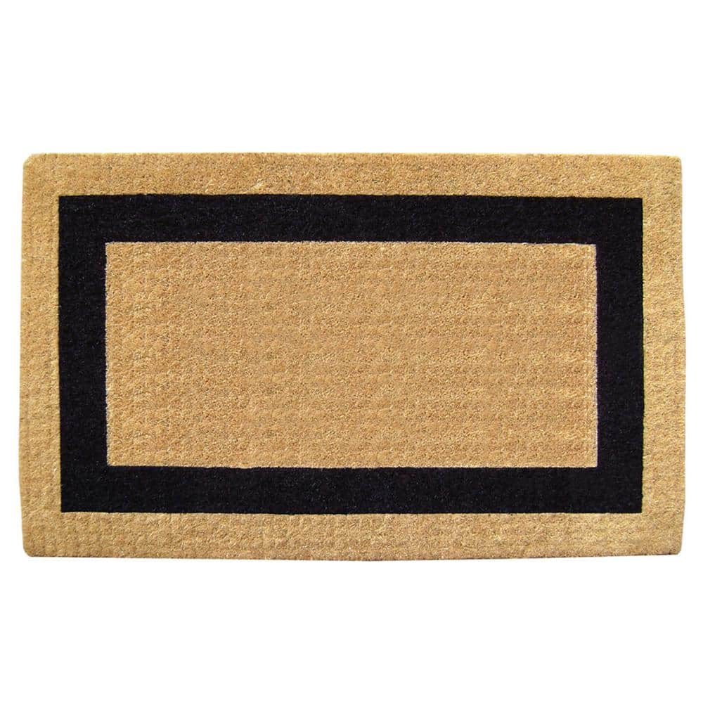 Heavy Duty Black 22 in. x 36 in. Coir Single Picture Frame Outdoor Door Mat