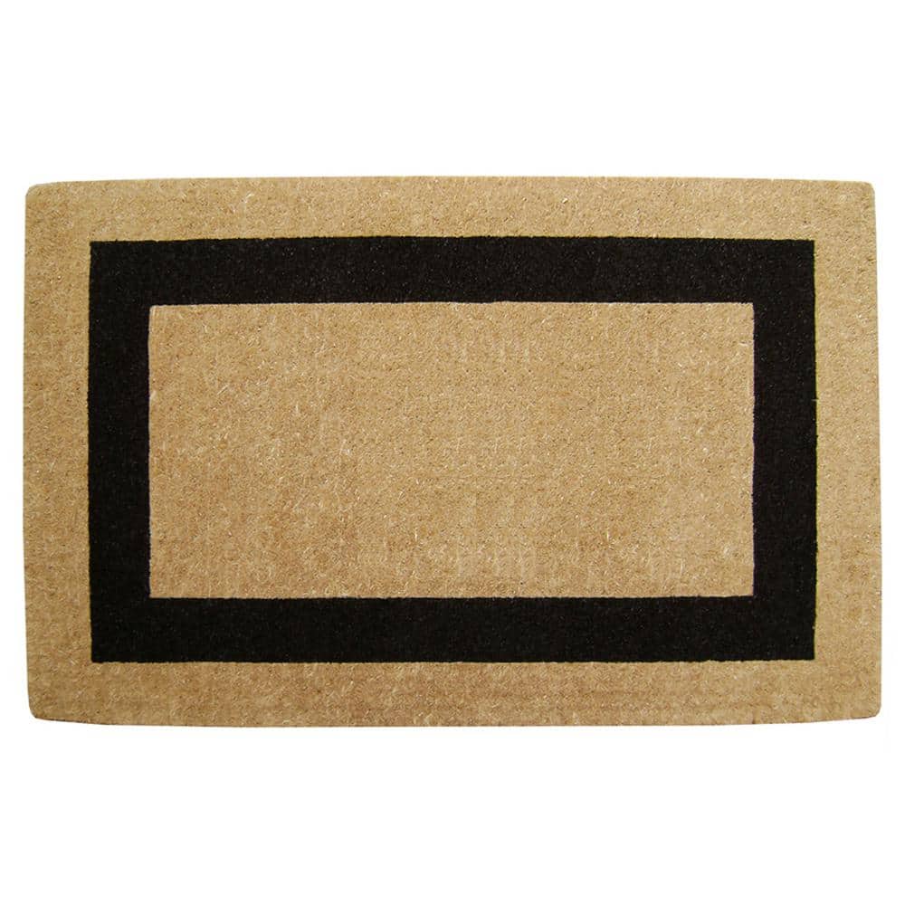 Heavy Duty Black 30 in. x 48 in. Coir Plain Single Picture Frame Outdoor Door Mat