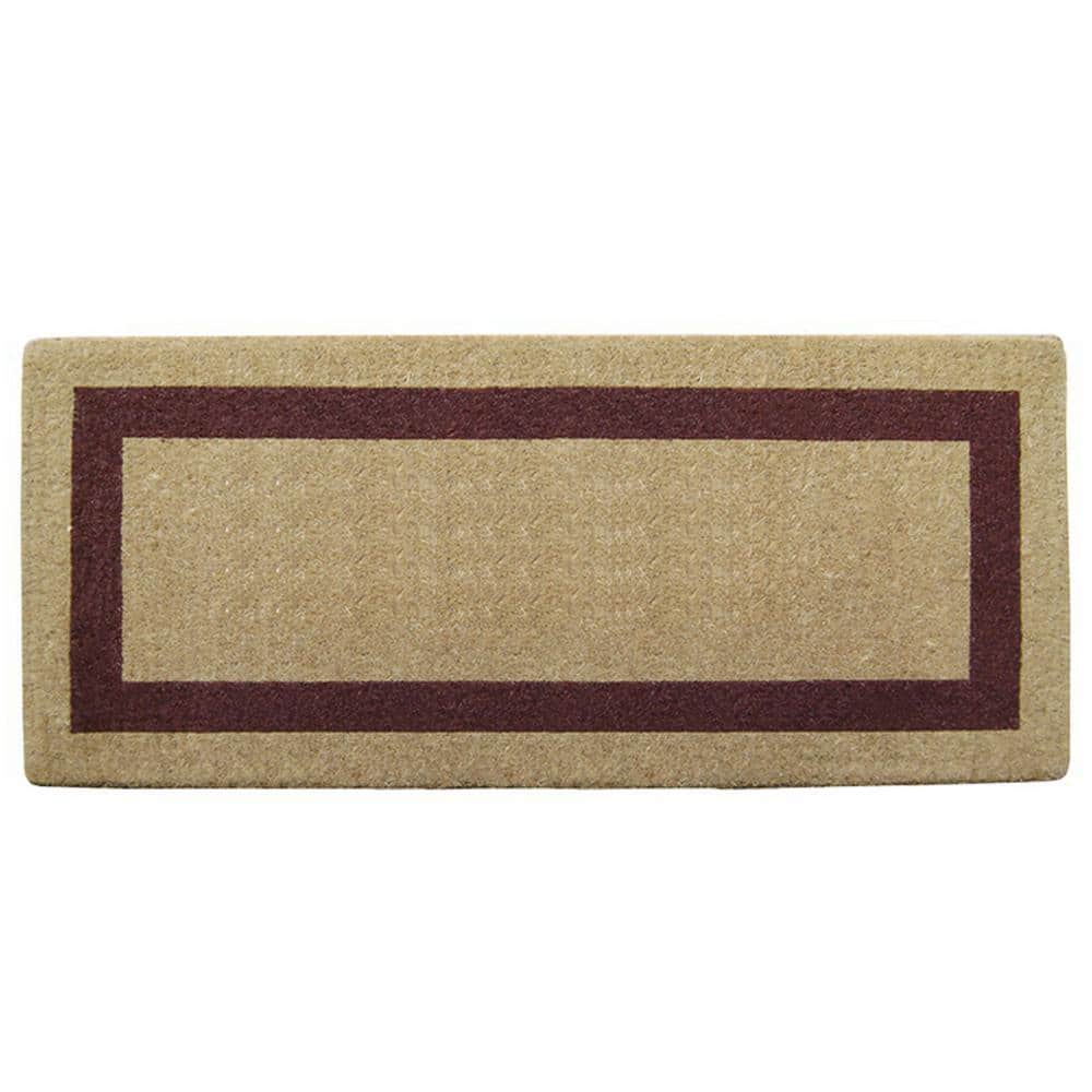 Heavy Duty Brown 24 in. x 57 in. Coir Plain Single Picture Frame Indoor Outdoor Door Mat