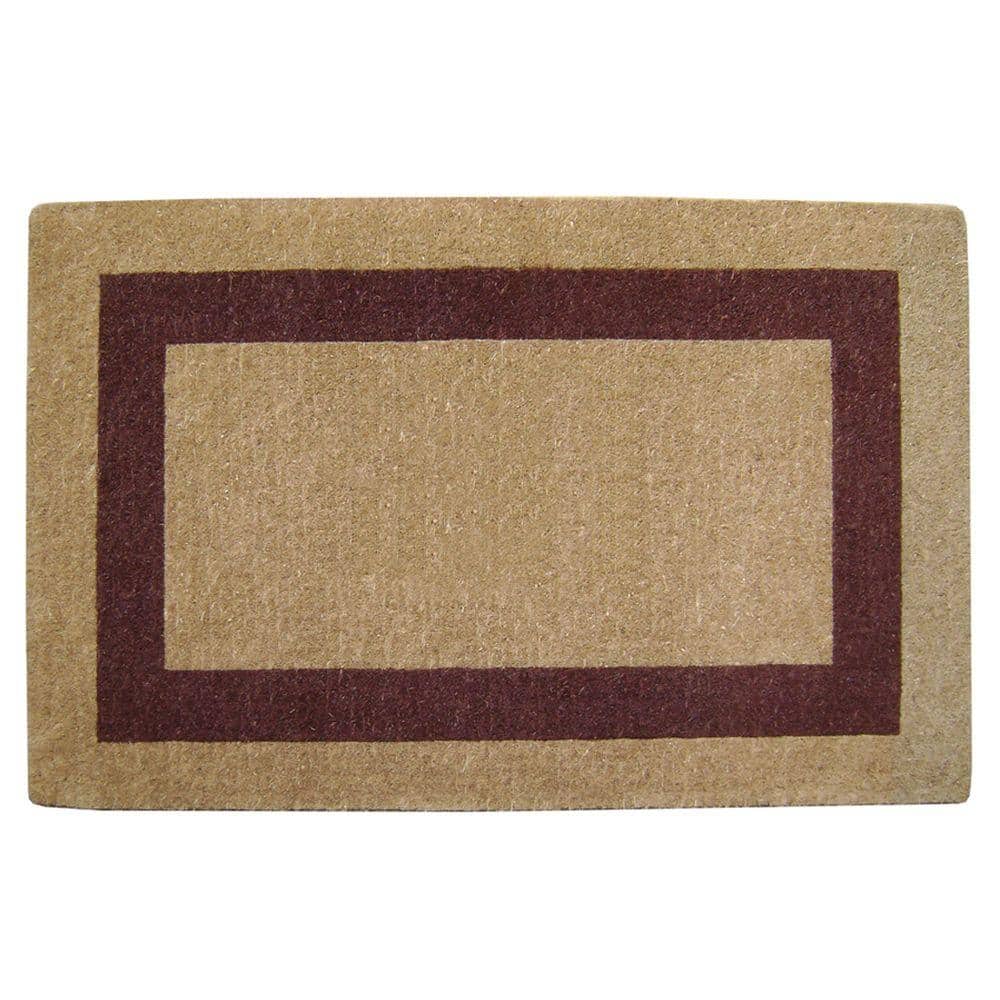 Heavy Duty Brown 30 in. x 48 in. Coir Plain Single Picture Frame Indoor Outdoor Door Mat