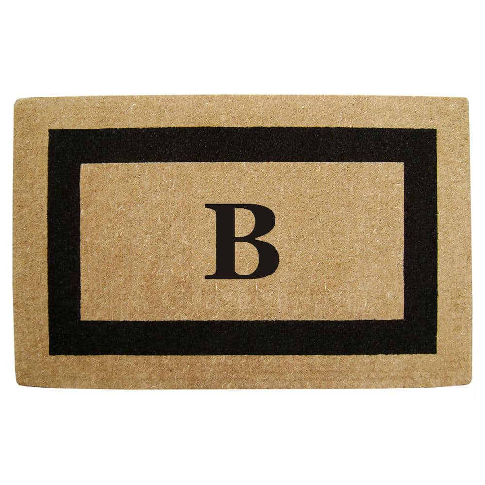 Heavy Duty Brown 30 in. x 48 in. Coir Single Picture Frame Monogrammed B Indoor Outdoor Door Mat