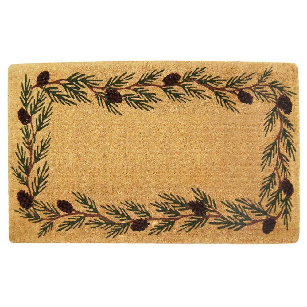 Heavy Duty Evergreen Brown 22 in. x 36 in. Coir Plain Indoor Outdoor Door Mat