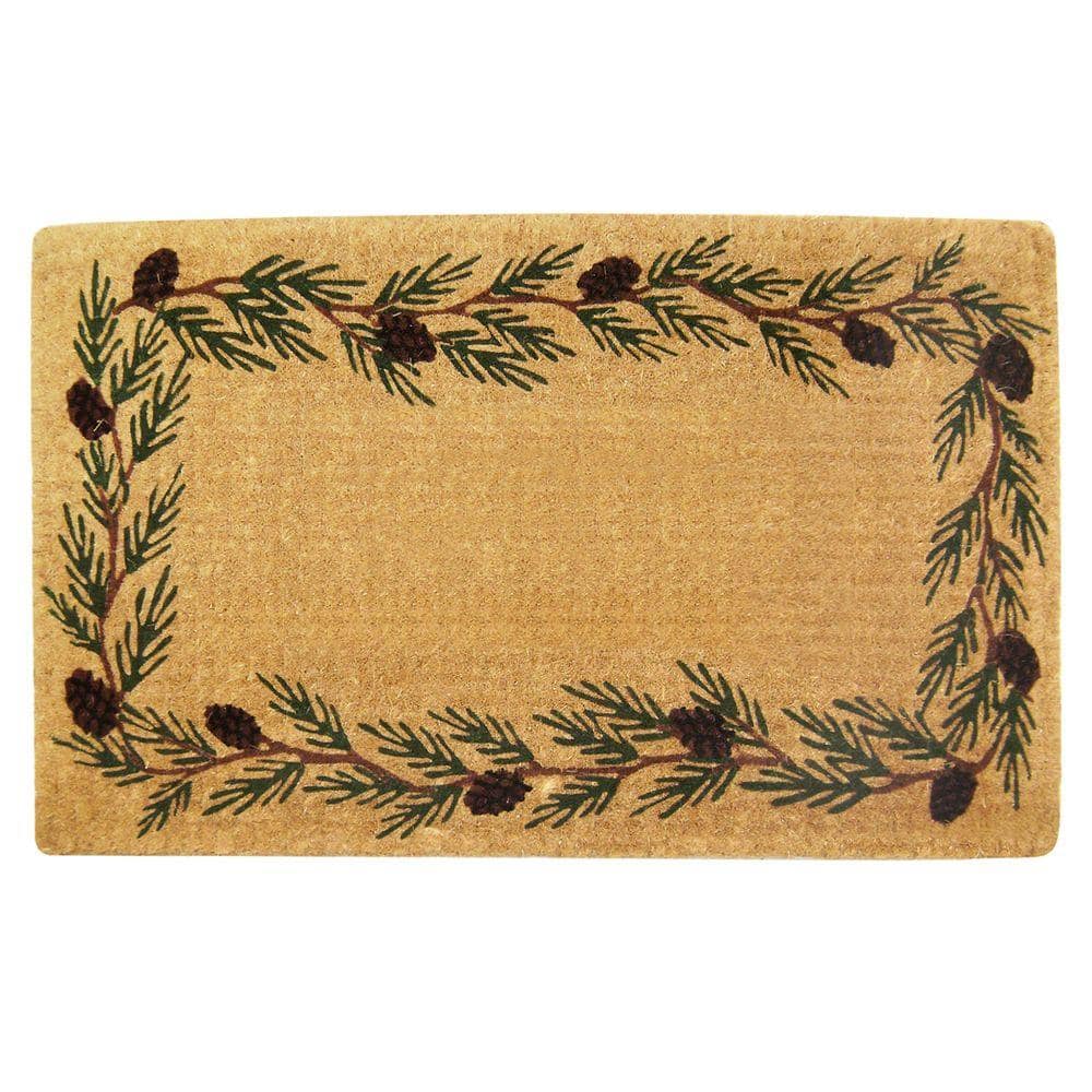 Heavy Duty Evergreen Brown 30 in. x 48 in. Coir Plain Indoor Outdoor Door Mat