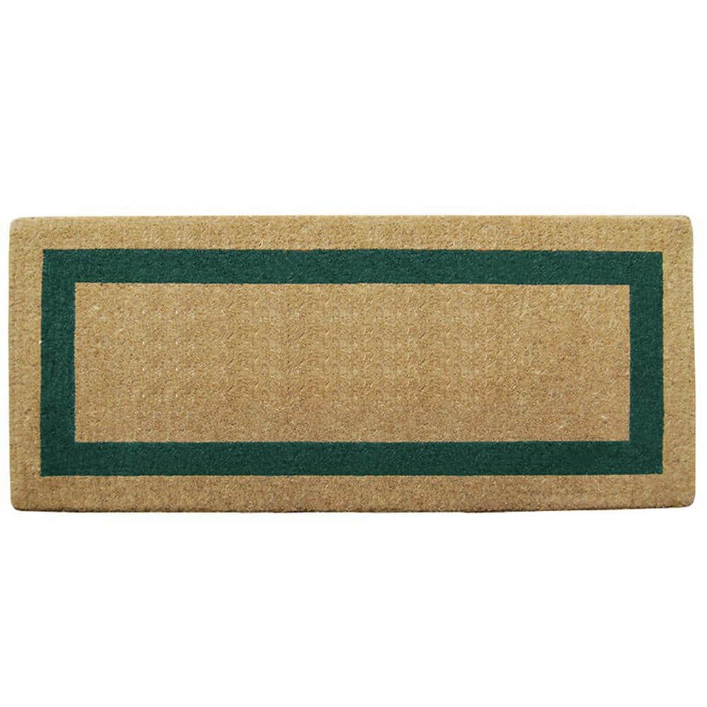 Heavy Duty Green 24 in. x 57 in. Coir Plain Single Picture Frame Indoor Outdoor Door Mat