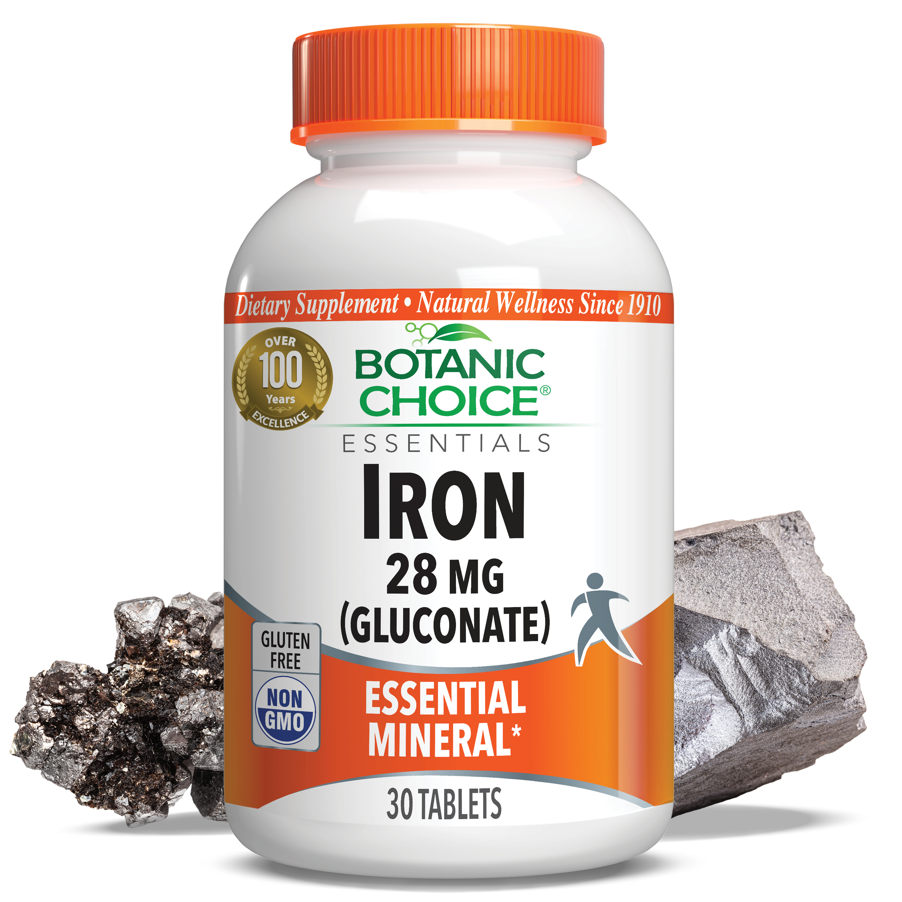 Iron 28 mg gluconate - Total Health Support Supplement - 30 Tablets
