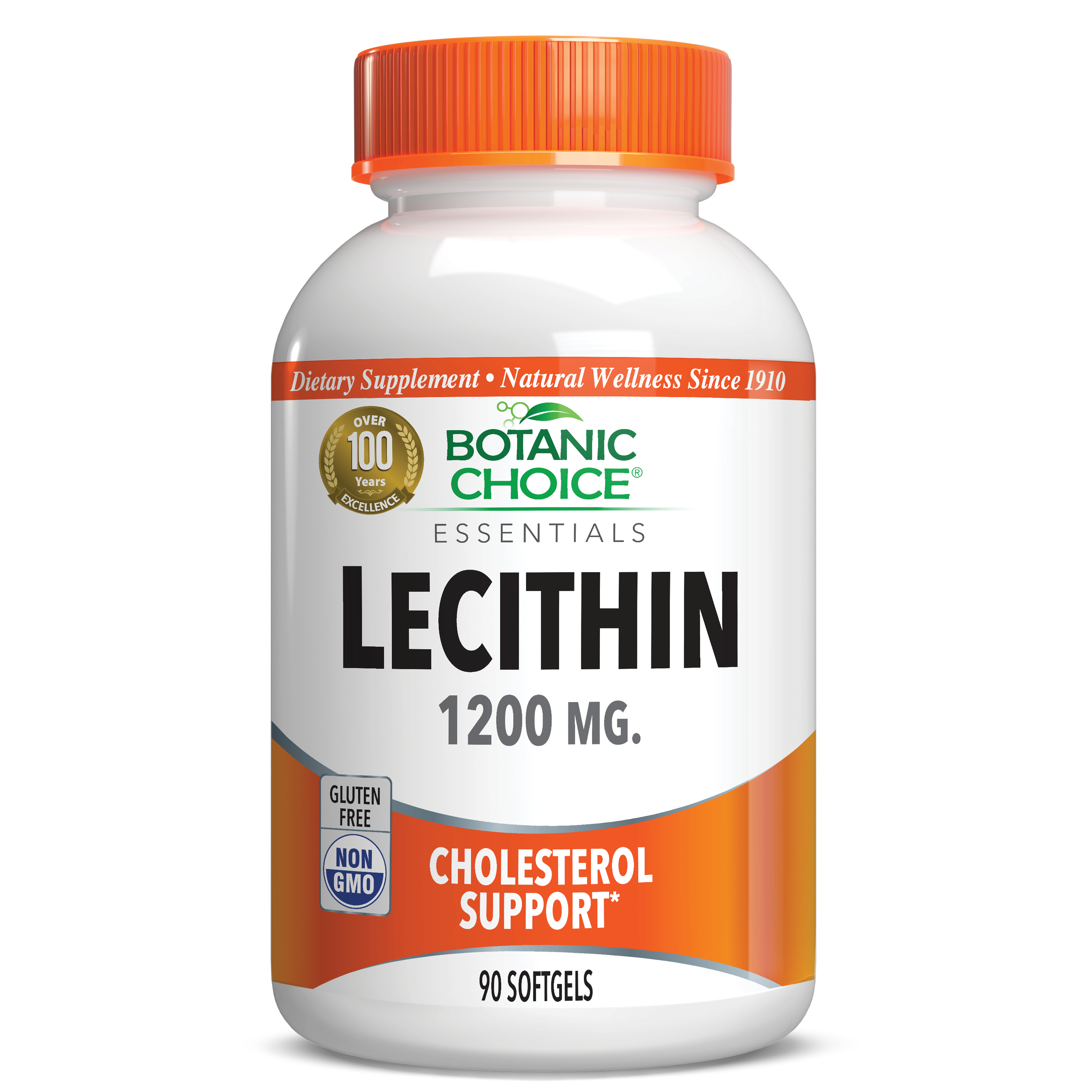 Lecithin 1200 mg - Cholesterol Health Supplement - 90 Softgels