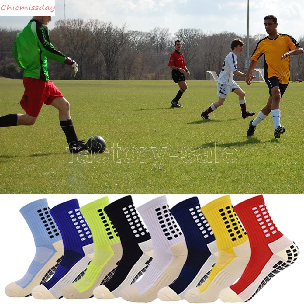 Men's Anti Slip Football Socks Athletic Long Socks Absorbent Sports Grip Socks For Basketball Soccer