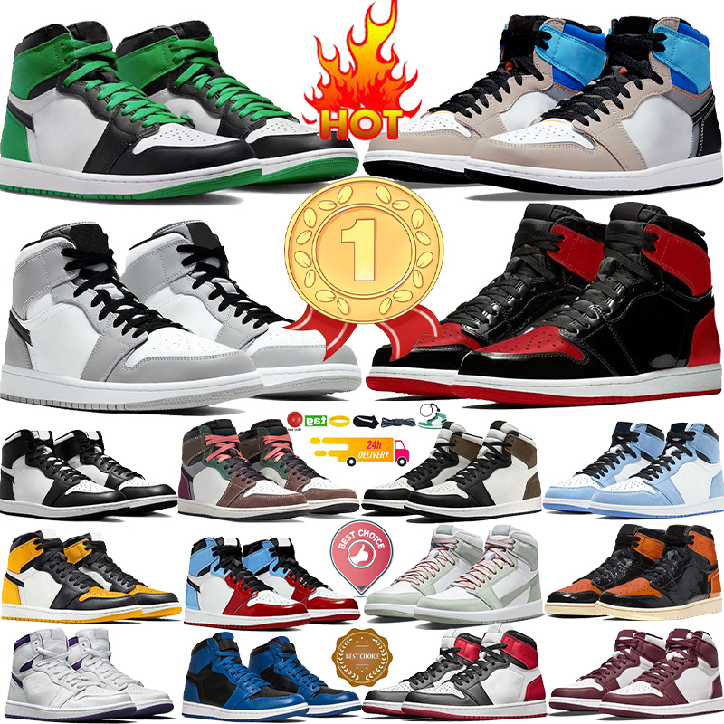 Mens Basketball Shoes 1 Classic Designer sneakers 1s Lucky Green University Blue Black Chicago sports fashion Red womens trainers Casual Lucky Green