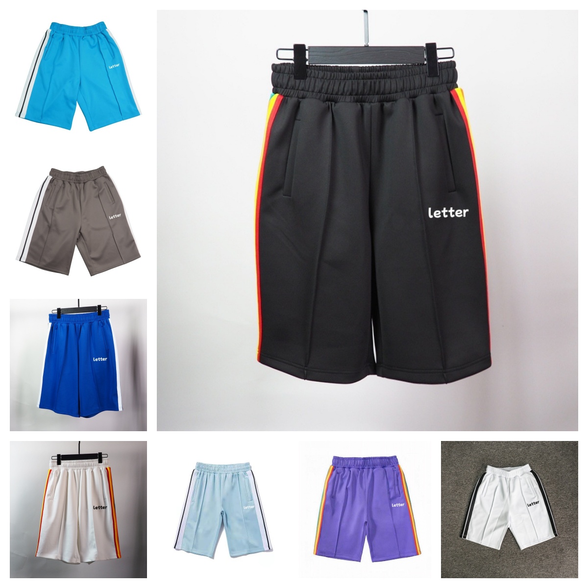 Mens Short Mens Designer Shorts for Men Basketball Woman Womens Short Man Relaxed Loose Knee Length Letter Casual Streetwear Summer Beach Stripe Swe