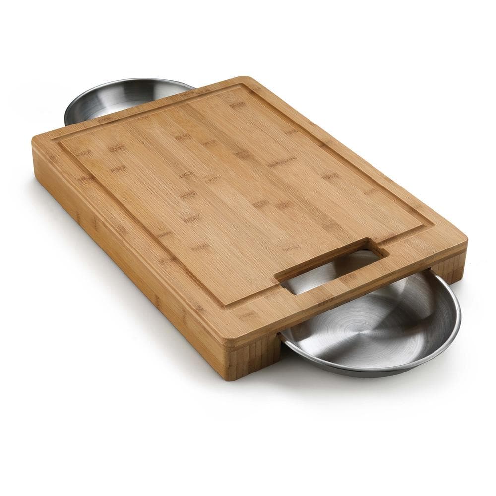 PRO Cutting Board with Stainless Steel Bowls