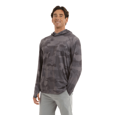 Pelagic Freespool Hooded Performance Long-Sleeve Shirt - Graphite Camo - XL