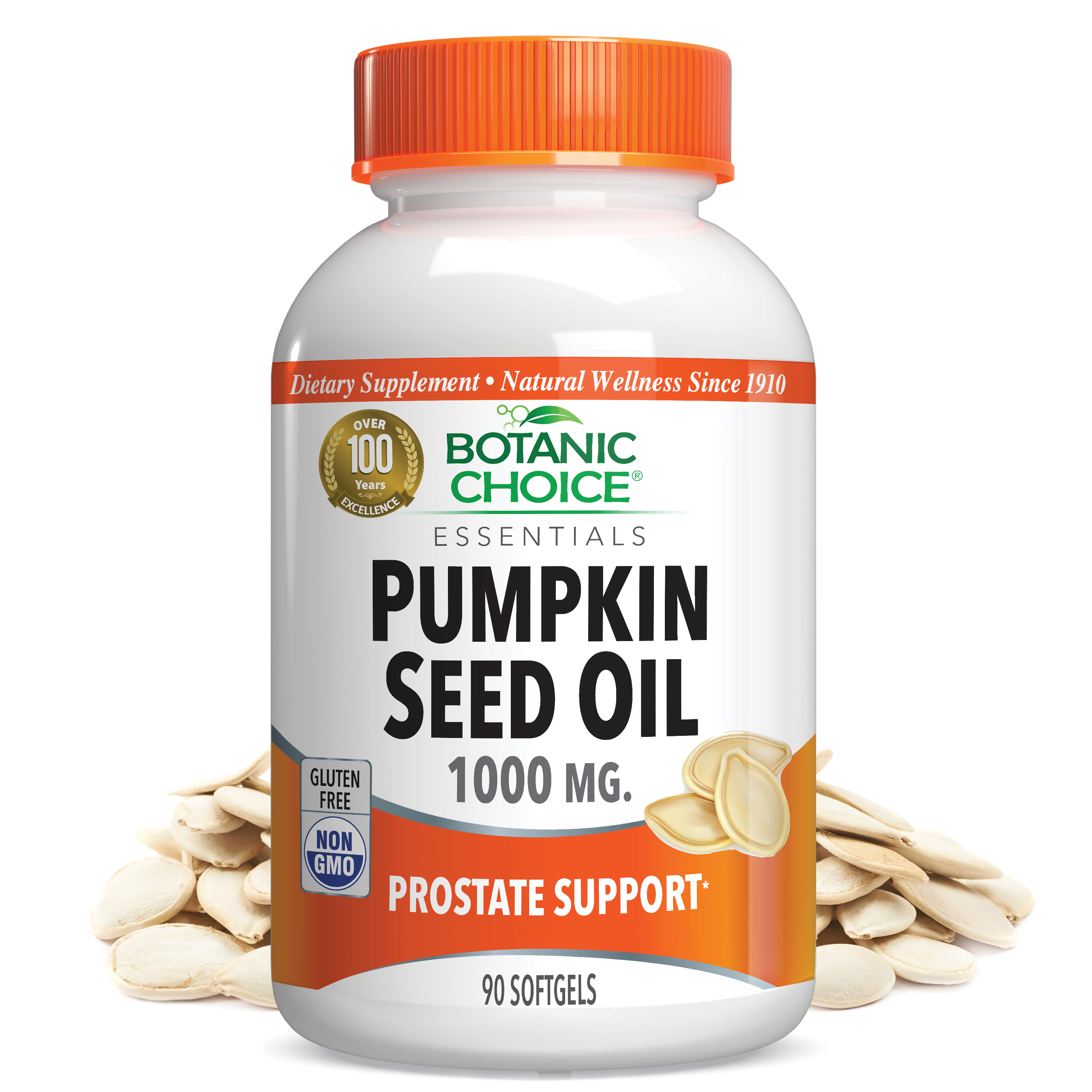 Pumpkin Seed Oil 1000 mg - Prostate Support Supplement - 90 Softgels