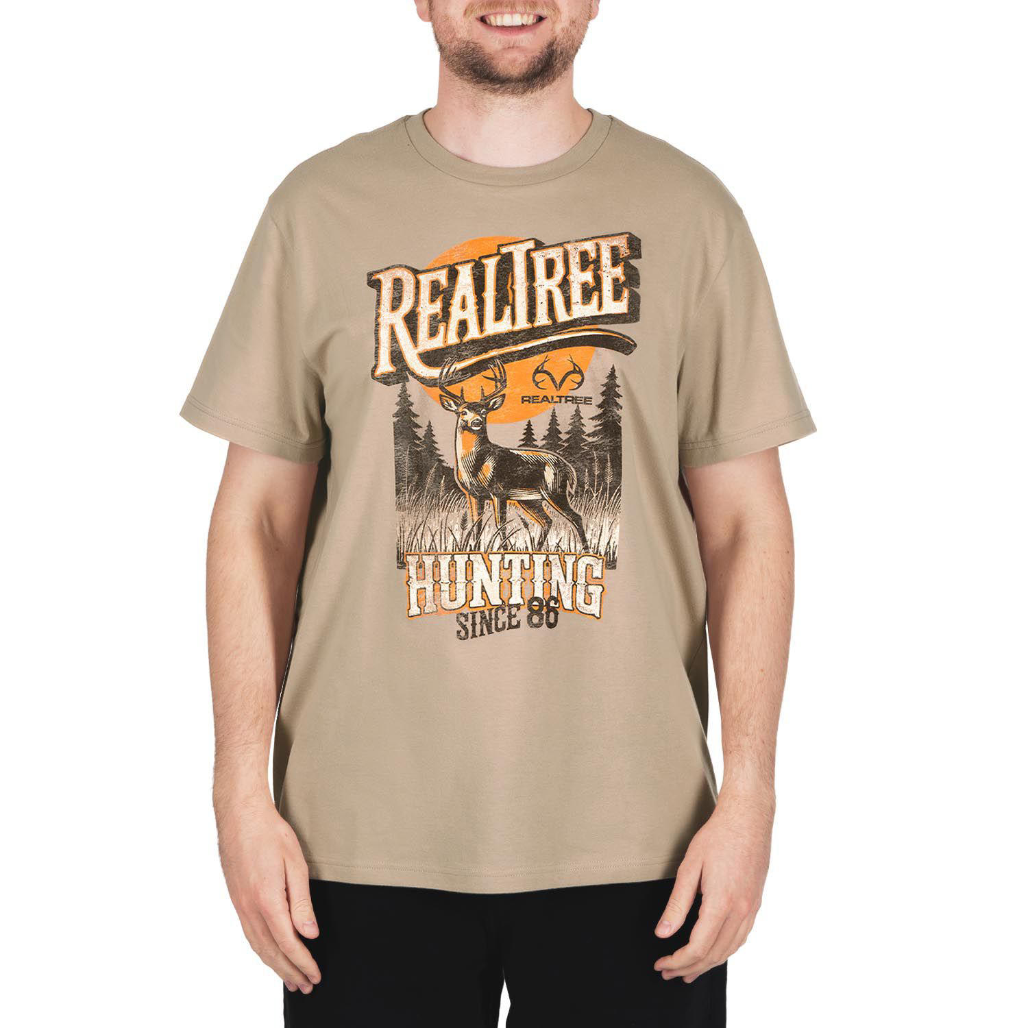 Realtree Graphic Tee Taupe L:- Taupe, L