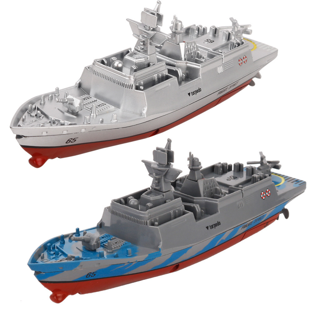Remote Control Military Warship Model Electric Toys Waterproof Mini Aircraft Flattop Gunboat Gift For Kids