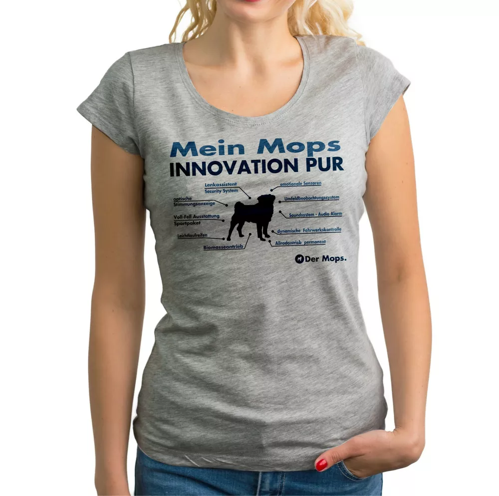 SALE Mops Boobies innovation Dog Love Dog Motif Dog Ladies T-Shirt Funny XL
